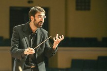 THE PERFORMANCE OF GADDIEL DOMBROWNER (FRANCE – ISRAEL), WINNER OF THE THIRD INTERNATIONAL STEFAN TURCHAK CONDUCTOR COMPETITION / Photo by Serhii NIKOLAIEV